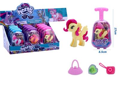 新款可爱拉箱塑料飞马带手提包、相机、爱心配件 12PCS 3款混装 - OBL10432988