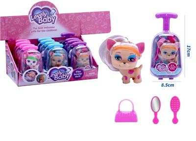 新款可爱拉箱搪胶可爱狗带手提包、梳子、镜子配件 12PCS 3款混装 - OBL10432991