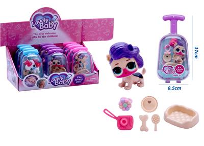 新款可爱拉箱搪胶惊喜狗带相机、花环、狗盆配件 12PCS 3款混装 - OBL10432995