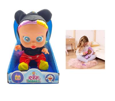 毛绒米琪-第16代14寸搪胶哭泣带头发女孩版娃娃带四声音乐cry Babies-Tutti Fritti带流眼泪功能，带吸水奶瓶，带奶嘴  。毛绒带加暖功能。衣服2件套 - OBL10433139