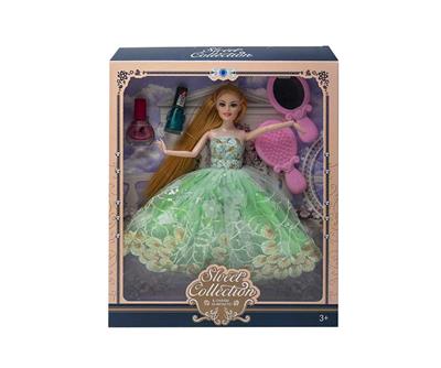 高档11.5寸实身9关节婚纱芭比带梳子镜子配件香水 - OBL10433152