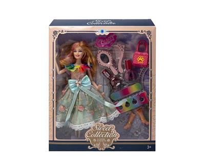 高档11.5寸实身9关节婚纱芭比带打扮吸塑配件包包 - OBL10433157