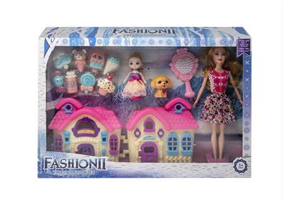 高档11.5寸实身9关节时装芭比带房子冰淇凌吸塑梳子狗狗3寸仔 - OBL10433171