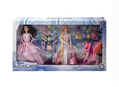 高档11.5寸实身9关节婚纱芭比2只带飞马打扮吸塑配件 - OBL10433174