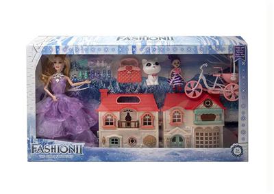 高档11.5寸实身9关节婚纱芭比2只带房子配件单车3寸仔猫咪鞋子吸塑包包 - OBL10433177