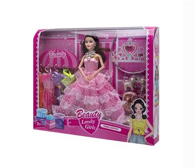 高档11寸9关节芭比公主配衣服和狗狗吸塑大皇冠配件 - OBL10433191