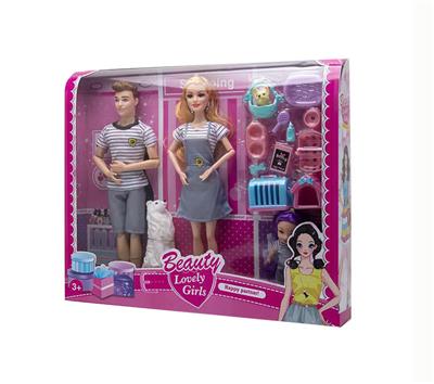 高档11.5寸9关节实身芭比和11.5寸关节男人实身5寸仔和狗狗吸塑配件 - OBL10433194