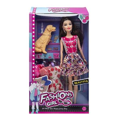 高档11.5寸9关节实身时装芭比带狗狗和吊裙配件 - OBL10433199