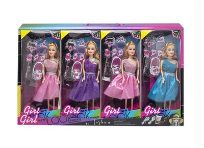 高档11.5寸实身活手彩虹芭比+饰品 4PCS - OBL10433221