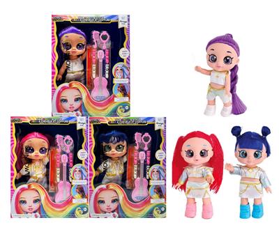 14寸全搪胶猎魔娃娃5D【摇头】 真眼珠功能带音乐主题曲带梳子镜子，大吉他主题套装 3款混装 - OBL10434020