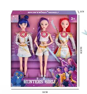  K-POP 猎魔女团动画版11.5寸12关节实身带七彩灯光主题曲鲁米佐依米拉儿芭比带武器 - OBL10434088