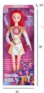 K-POP 猎魔女团真人版11.5寸12关节实身带七彩灯光主题曲Rumi鲁米打歌芭比带武器 - OBL10434093