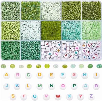 3mm米珠+字母珠+线（15格） - OBL10437535