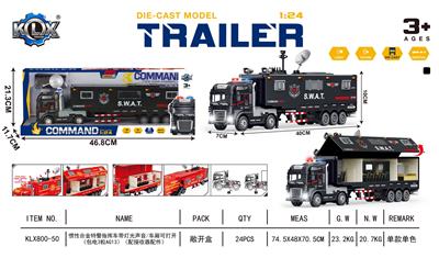 惯性合金特警指挥车带灯光声音/车厢可打开     （包电3粒AG13）（配接收器配件） - OBL10437808