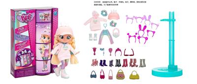 高档CRY BABIES BFF11.5寸11关节实身彩虹哭泣芭比娃娃带5惊喜配件发夹。手提包。鞋子。梳子。一个模特架 - OBL10438546