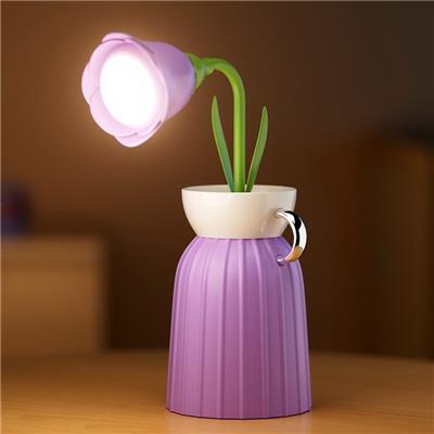 充电LED三档灯光花瓶型玫瑰花台灯/夜灯 - OBL10439103