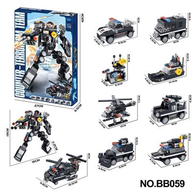 DIY拼装积木 反恐战队(10种不同造型8合2）738PCS - OBL10439481