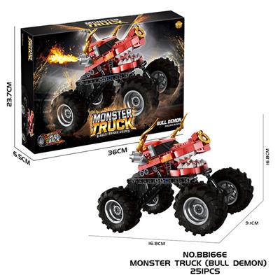 DIY拼装积木 回力怪兽牛魔大脚车(带避震器跨境电商)251PCS - OBL10439510
