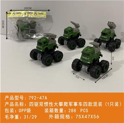 四驱双惯性大攀爬军事车四款混装
(1只装） - OBL10439984