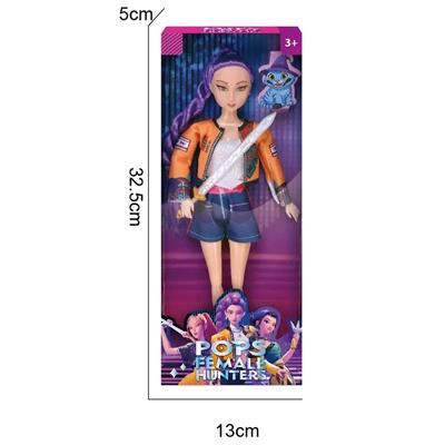 K-POP 猎魔女团真人版11.5寸12关节实身带Rumi鲁米打歌芭比带武器 - OBL10442020