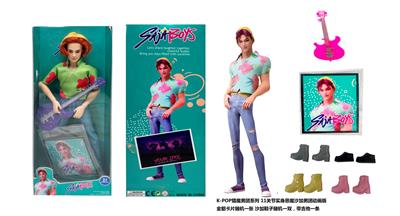 1比1 K-POP 猎魔男团动画版  11.5寸11关节实身ABBy 艾比 带金貂卡片一张   带吉他一条 - OBL10443280