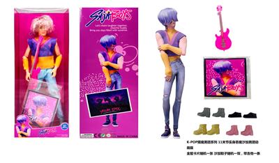 1比1 K-POP 猎魔男团动画版  11.5寸11关节实身 Mystery 神秘 带金貂卡片一张   带吉他一条 - OBL10443282