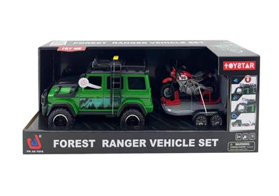 丛林越野车拖摩托（功能：惯性、声音、灯光、开门） - OBL10447907