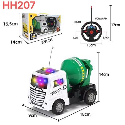 四通方向盘工程遥控车；带3D灯光 - OBL10449001