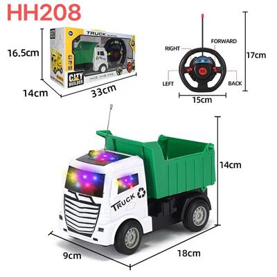 四通方向盘工程遥控车；带3D灯光 - OBL10449002