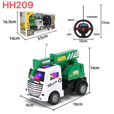 四通方向盘工程遥控车；带3D灯光 - OBL10449003