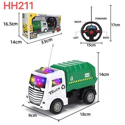 四通方向盘工程遥控车；带3D灯光 - OBL10449005