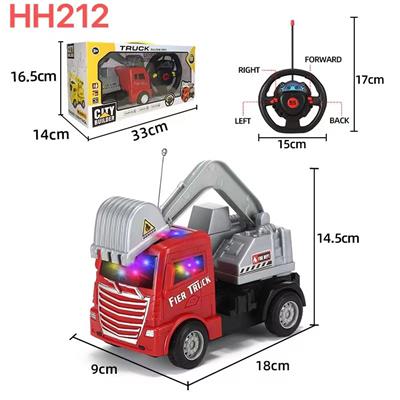 四通方向盘工程遥控车；带3D灯光 - OBL10449006
