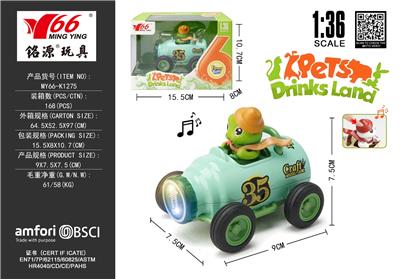1:36Q版合金绿色饮料瓶卡通绿色蛇回力车带灯光音乐 - OBL10456755