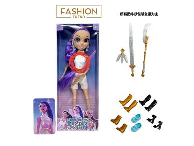 K-POP彩虹猎魔系列 1比1 带七彩灯光音乐 12寸12关节实身真玻璃眼珠惊喜猎魔女团娃娃带耳环带一条猎魔剑带金貂卡片一张 - OBL10459235