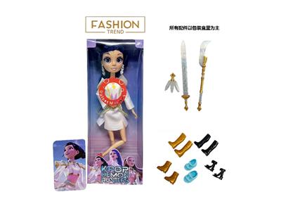 K-POP彩虹猎魔系列 1比1   带七彩灯光音乐12寸12关节实身真玻璃眼珠惊喜猎魔女团娃娃带耳环带一条猎魔三交叉带金貂卡片一张 - OBL10459237