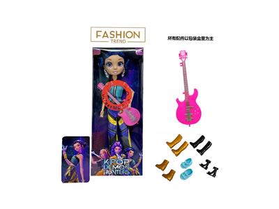 K-POP彩虹猎魔系列 1比1  带七彩灯光音乐12寸12关节实身真玻璃眼珠惊喜猎魔女团娃娃带耳环带一条吉他带金貂卡片一张 - OBL10459243
