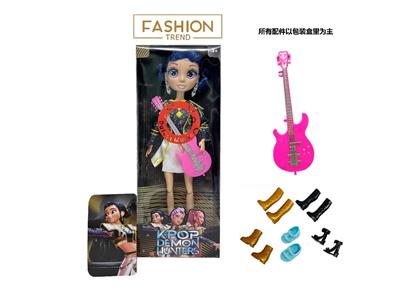 K-POP彩虹猎魔系列 1比1 带七彩灯光音乐 12寸12关节实身真玻璃眼珠惊喜猎魔女团娃娃带耳环带一条吉他带金貂卡片一张 - OBL10459249