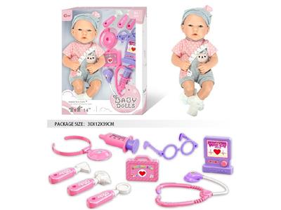 14寸全搪胶初生婴儿娃娃医具套装 - OBL10462547