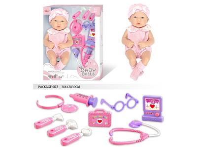 14寸全搪胶初生婴儿娃娃医具套装 - OBL10462551