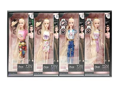 新款时尚11寸芭比实身服装多色4款混装展示盒8pcs - OBL10463221