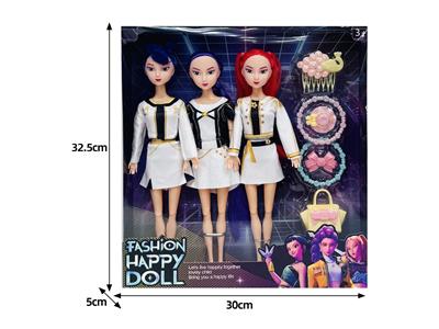 11.5寸实身11关节K-POP猎魔女团娃娃3只装带配件 - OBL10464426