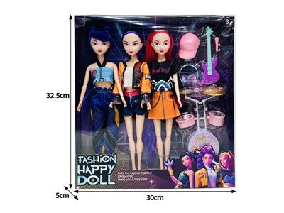 11.5寸实身11关节K-POP猎魔女团娃娃3只装带配件 - OBL10464445