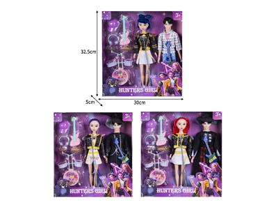 11.5寸实身11关节K-POP猎魔男团猎魔女团娃娃2只装带配件 - OBL10464540