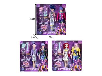 11.5寸实身11关节K-POP猎魔男团猎魔女团娃娃2只装带配件 - OBL10464542
