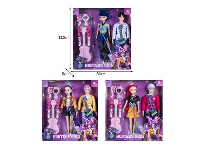 11.5寸实身11关节K-POP猎魔男团猎魔女团娃娃2只装带配件 - OBL10464543