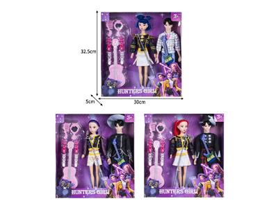 11.5寸实身11关节K-POP猎魔男团猎魔女团娃娃2只装带配件 - OBL10464545