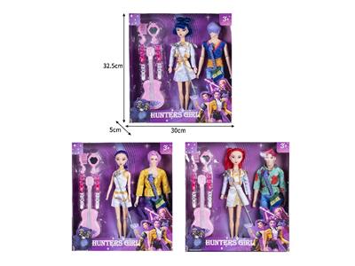 11.5寸实身11关节K-POP猎魔男团猎魔女团娃娃2只装带配件 - OBL10464546