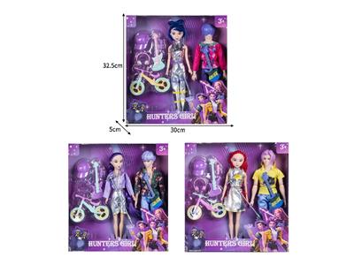 11.5寸实身11关节K-POP猎魔男团猎魔女团娃娃2只装带配件 - OBL10464552