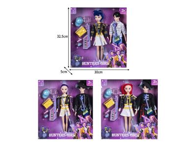 11.5寸实身11关节K-POP猎魔男团猎魔女团娃娃2只装带配件 - OBL10464559