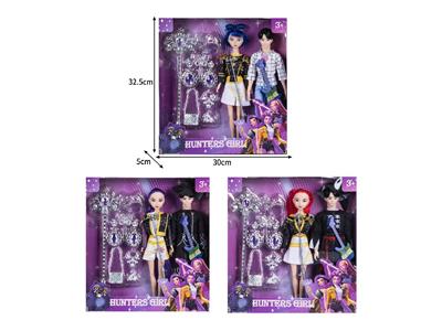 11.5寸实身11关节K-POP猎魔男团猎魔女团娃娃2只装带配件 - OBL10464574